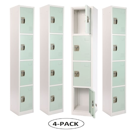 Adiroffice 12 in W, 12 in D, 72 in H, Steel ADI629-204-MGRN-PKG-4